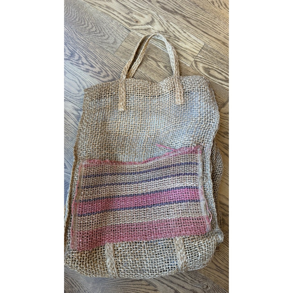 Burlap Tote, Natural Bag, Organic Style, Woven Bag